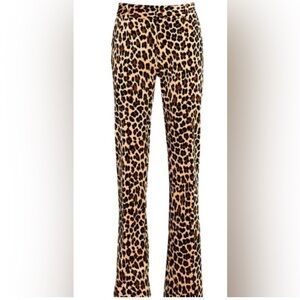 Frame Denim Leopard Print Wide-Leg Pants